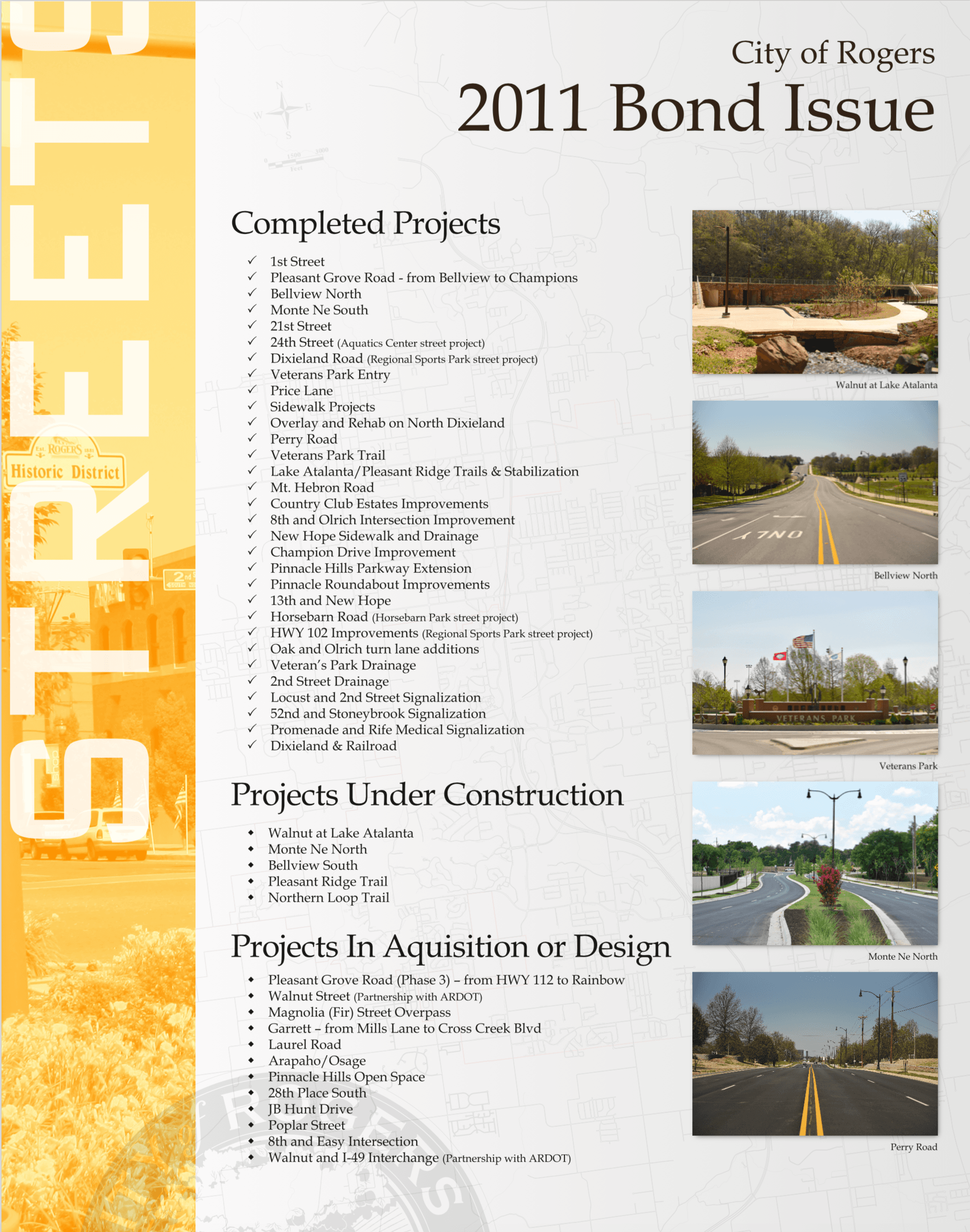 Completed Street Projects from 2011 Bond 
