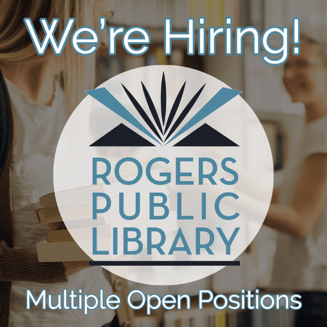 Promotional Image - We're Hiring Rogers Public Library