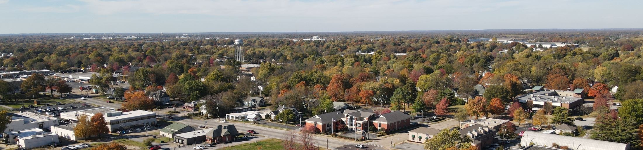 Aerial View of Rogers in the Fall